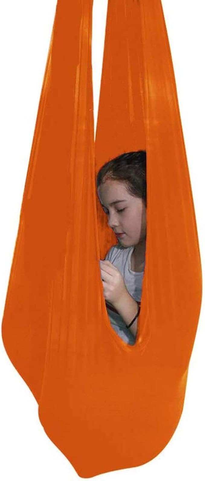 Multifunctional Elastic Hammock Kids Children Hanging Indoor Cuddle Swing Seat Aerial Yoga Hammock for Autism ADHD ADD (Color : Orange, Size : 150 x 280 cm (L x W).)