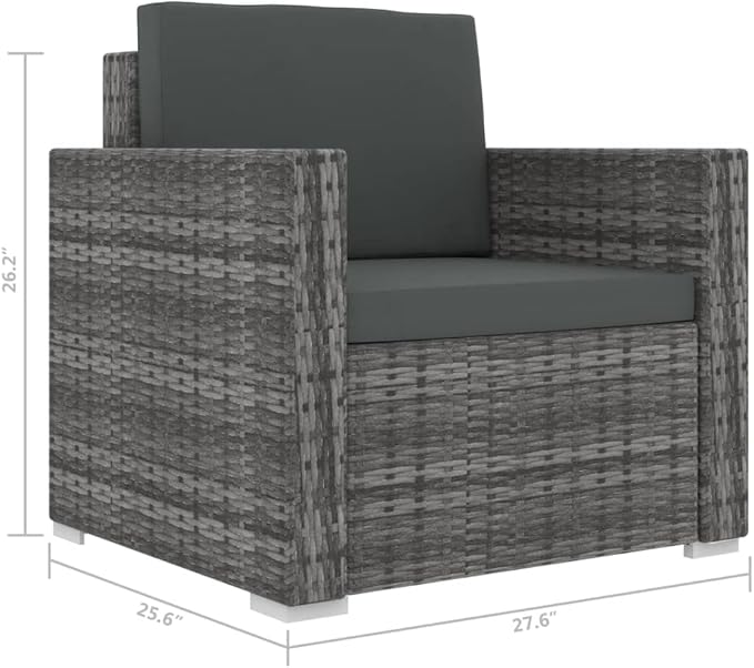Patio Lounge Set with Cushions,Outdoor Furniture,Outdoor Furniture Sets,Patio Conversation Sets,for Garden,Deck,Backyard,13 Piece Poly Rattan Gray