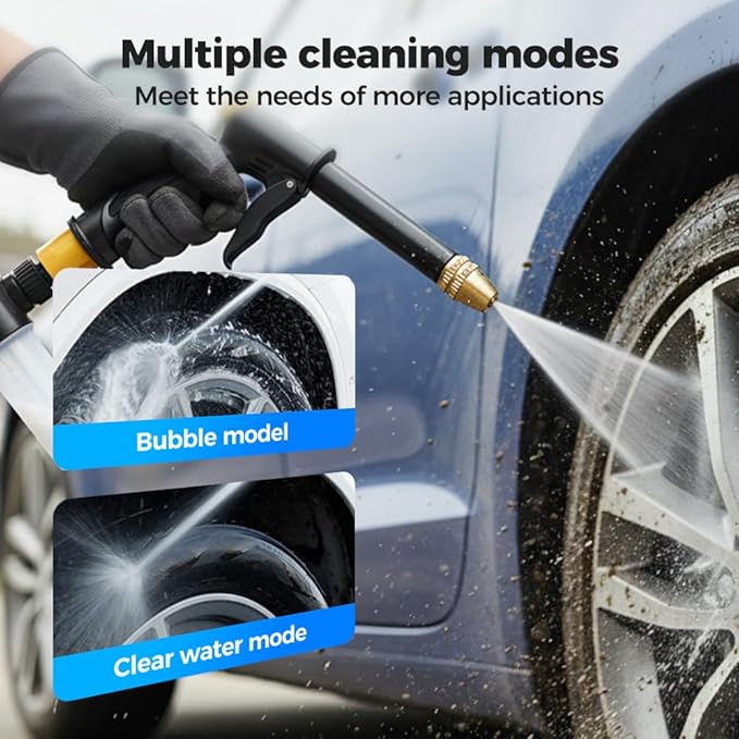 2026 Upgraded High Pressure Sprayer, 4 Mode Jet Nozzle Power Washer with Soap Dispenser and Quick Connectors, Car Wash Water Gun for Patio, Car Washing, Outdoor Cleaning (B)