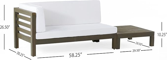 Christopher Knight Home Oana Patio Conversation Sets, Gray + White