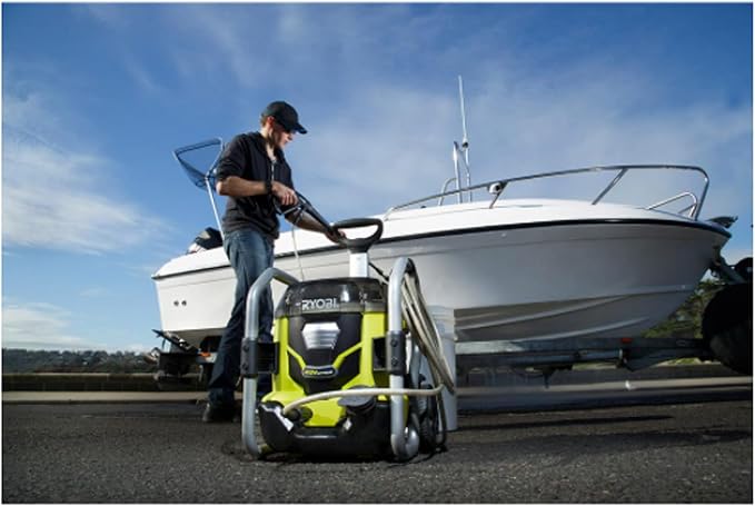 RYOBI RY40PW01DG9 1,500 PSI 1.2 GPM 40-Volt Cold Water Cordless Electric Pressure Washer with Two 5.0 Ah Batteries and Charger Included