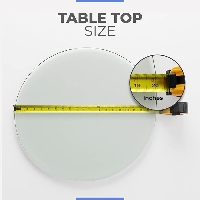 20 Inch Round Tempered Flat Polished Edge Glass Table Top 1/4” Thick Round Glass Table Top Heavy Duty, Dining, Coffee, and Office Tables by Fab Glass and Mirror