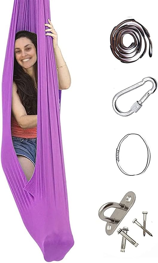 Indoor Therapy Swing Kids Snuggle Swing with Special Needs Cuddle Hammock for Children Adults Autism, ADHD, Aspergers Sensory Integration Easy to Install