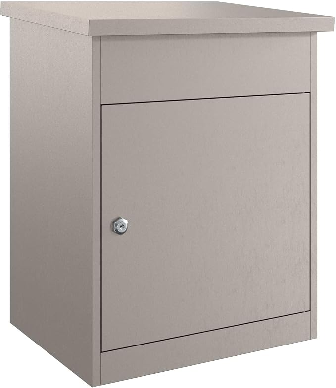 Weathering Steel Parcel Drop Box, Lockable Outdoor Delivery Mailbox for Porch, Large Secure Package Mail Drop Slot, 18.7 x 14.96 x 23.23 in, Rusty