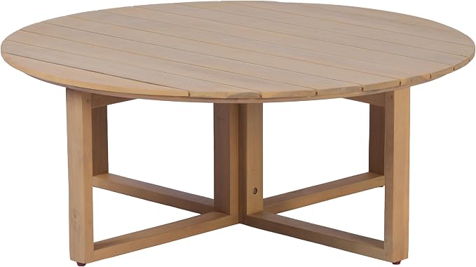 Christopher Knight Home Edward 5 Piece Patio Furniture Set with 3-Seater Sofas, Club Chairs and Coffee Table, Outdoor Acacia Wood Conversation Set, Patio Sofa Set for 8, Light Teak+Light Brown+Cream
