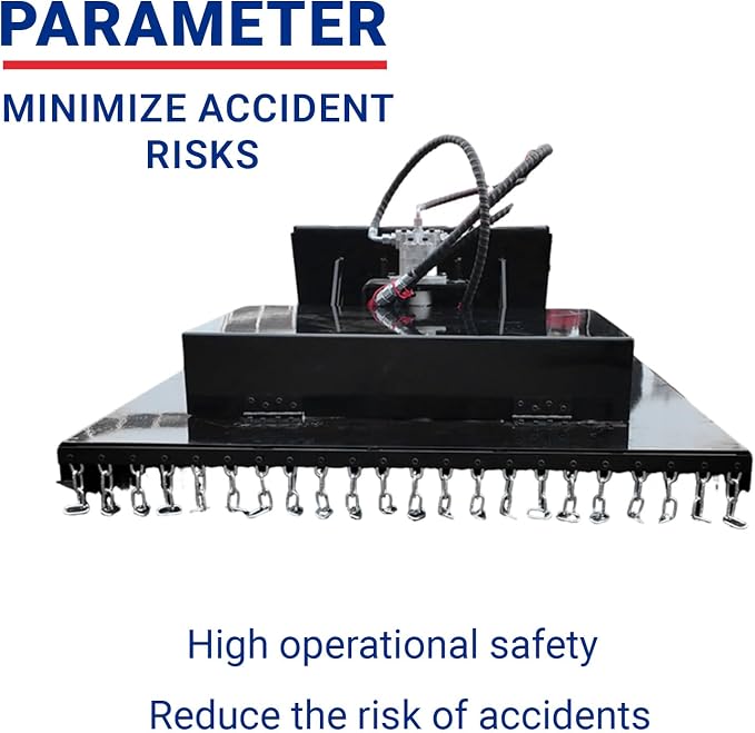 Professional Mini Skid Steer Flail Mower, Heavy Duty Precision Welding, 44-Inch Width, Hydraulic Cutting System for Complex Terrain, 20mm Minimum Height