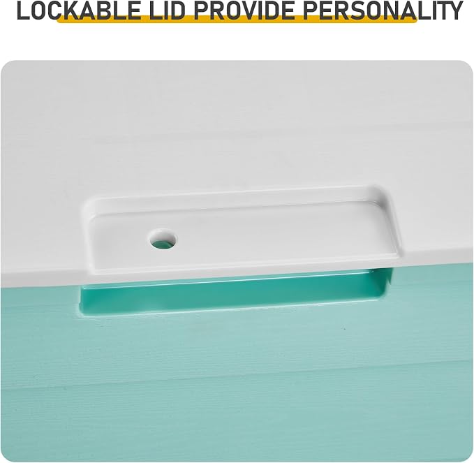 75 Gallon Outdoor Storage Box, Plastic Resin Storage Deck Boxes Chest Tools Cushions Lockable Seat Outdoor Garden Container for Patio Furniture, Hose Storage Bin, Pool Supplies, Weatherproof,Green