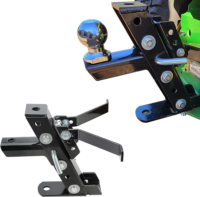 HECASA Adjustable Lawn Mower Hitch Universal Garden Tractor Hitch Compatible with John Deere Cub Cadet Husqvarna Craftsman Riding Mowers