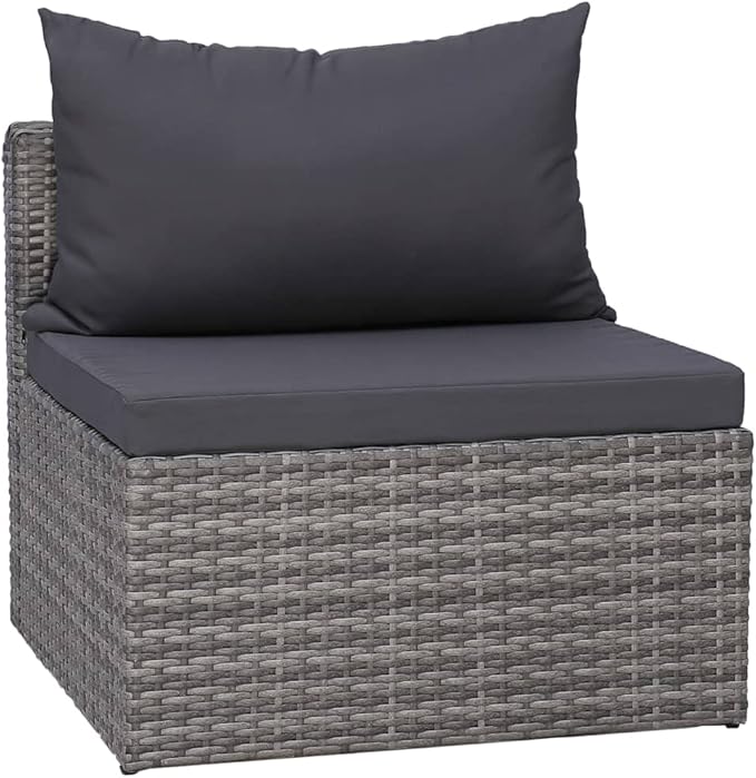 Patio Lounge Set with Cushions,Outdoor Tables and Chairs,Outdoor Furniture Sets,Patio Conversation Sets,for Garden,Deck,Backyard,7 Piece Poly Rattan Gray