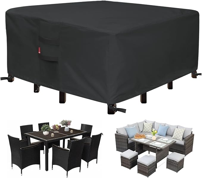 SheeChung Patio Furniture Covers Square 54" Lx54 Wx28 H,Outdoor Furniture Covers Waterproof,Outdoor Table and Chairs Cover,Anti-UV,Patio Covers for Outside Sectional Sofa Set