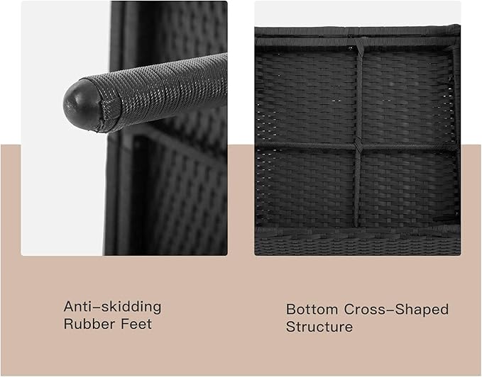FDW Patio Furniture 4 Pieces Outdoor Indoor Use Rattan Chairs Wicker Conversation Sets for Backyard Lawn Porch Garden Balcony,Black