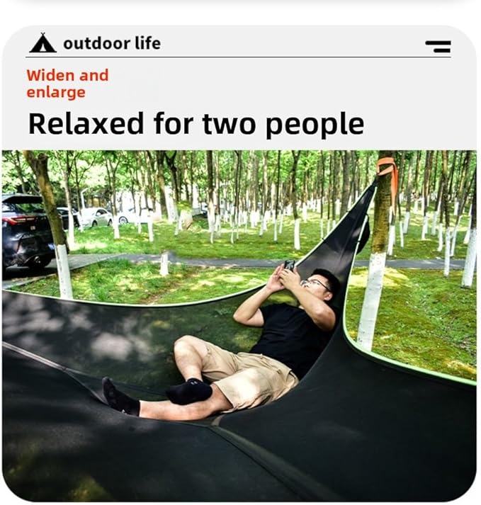 Air Triangle Camping Hammock, Multi-Person Portable Hammock for Adults and Children, Family Triangle Hammock, 1-3 Adults and Children Maximum Weight Capacity 440 lbs