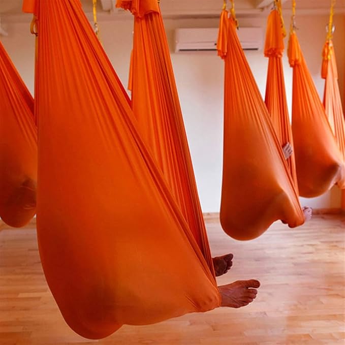 Indoor Therapy Swing Chair for Adults Autism, Cuddle Yoga Hammock Ideal for ADHD Aspergers and Sensory Integration Snuggle 440lbs Load Capacity (Color : Orange, Size : 150x280cm/59x110in)