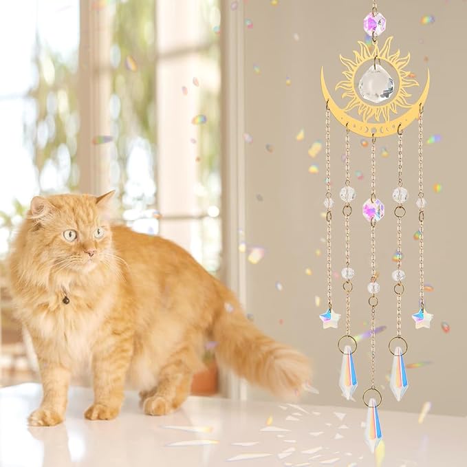 Crystal Suncatcher, Suncatchers for Windows Hanging Indoor Outdoor | Prism Rainbow Maker Home Garden Decor for Thanks Giving Valentines's and Mother's Day