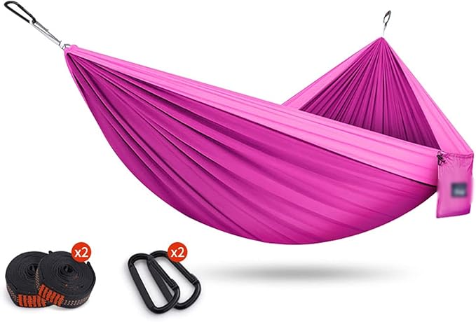Camping Hammock, Camping Hammock Double & Single 260×140cm Portable Hammocks Lightweight Nylon Parachute Hammocks for Backpacking, Travel, Beach, Backyard, Patio, Hiking(#14)