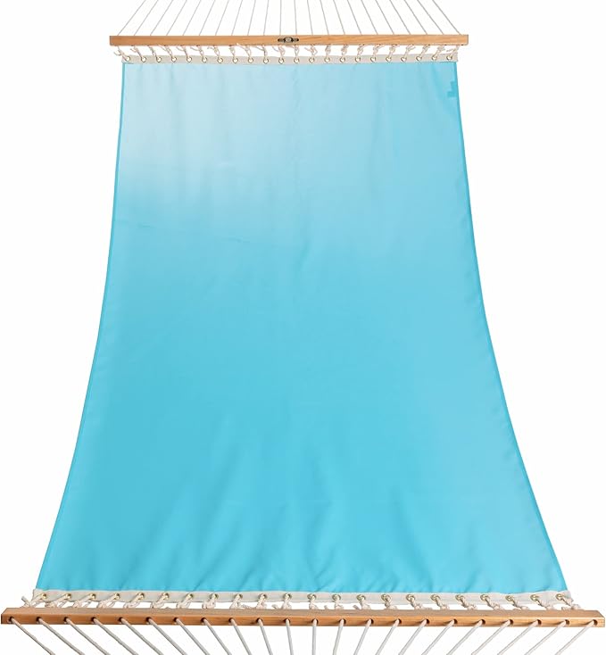 Original Pawleys Island Large Way Aruba Sunbrella Quick Dry Hammock – 13 ft. x 55 in., 450 lb Capacity, DuraCord Rope, Oak Spreader Bar, Handcrafted in The USA