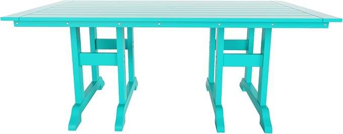 HDPE Laguna 38" X 73" Rectangular Dining Table,Turquoise