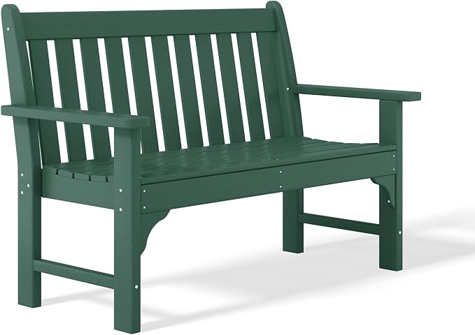 WestinTrends Malibu 3-Piece HDPE Outdoor Patio Furniture Couch and Coffee Table Set, Dark Green