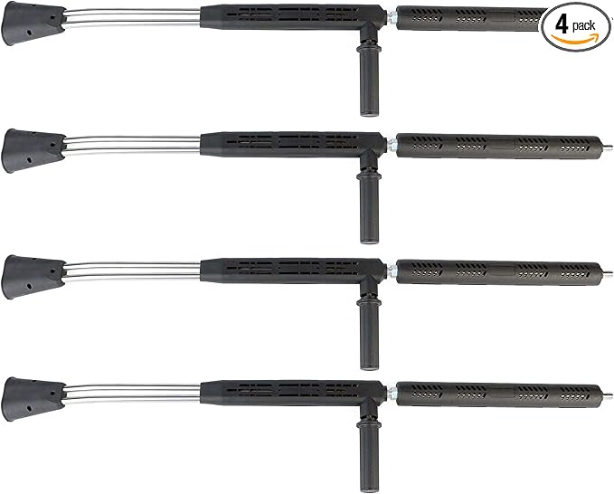 CANPUMP 40-in Dual Lance Wand w/Bent Tube, Replacement Pressure Washer Extension Wand, Double Lance, Stainless Steel, Quick-Connect, Soap Nozzle, 5000 PSI, 10.5 GPM, Pack of 4