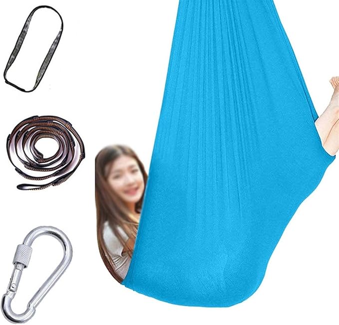 Physical Therapy Swing for Sensory Indoor, Kids and Teens More Special Needs, Cuddle Hammock Autism, ADHD, Aspergers and Integration Snuggle (Color : Sky Blue, Size : 150x280cm/59x110in)