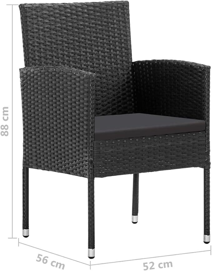 9 Piece Patio Dining Set with Cushions Poly Rattan,Outdoor Dining Set,Garden Dining Set,Terrace Tables and Chairs,Lounge Seat,Garden Furniture,for Homes,Offices,Living Room,Cafes,Dark Gray