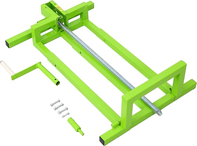 Foldable Lawn Mower Lift for Riding Tractors, Portable Lawn Mower Jack Lift Zero Turn & Telescoping Lawns Tractor Lifts with Adjustable Height/Manual or Power Handles, 880 LBS Capacity (Lime Green)