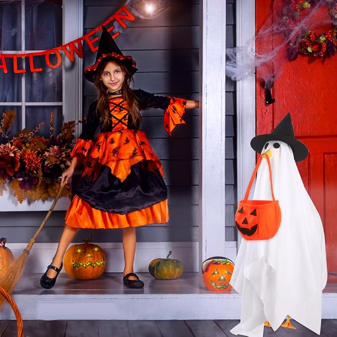 DIYDEC Halloween Goose Outfit Ghost Lawn Porch Goose Clothes Fall Halloween Goose Costume for 23" Geese Outdoor Patio Yard Lawn Decoration