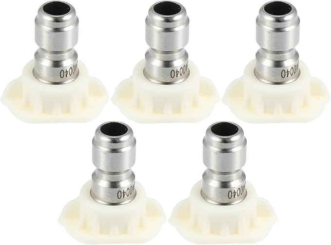 X AUTOHAUX 40 Degrees High Pressure Washer Spray Nozzle Tips Quick Connector White 5 Pcs