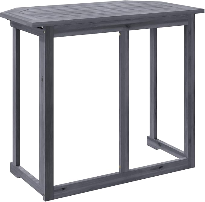 vidaXL Hanging Balcony Table, Folding Outdoor Table, Patio Table, Garden Furniture for Front Porch Deck Lawn Backyard Terrace, Solid Acacia Wood