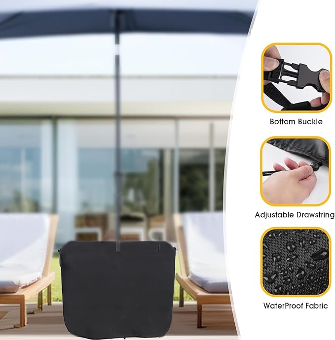 Cover for Patio Table with Umbrella Hole, Waterproof Rattan Wicker Umbrella Stand Table Outdoor Side Table Cover- 22”L x 22”W x 18”H