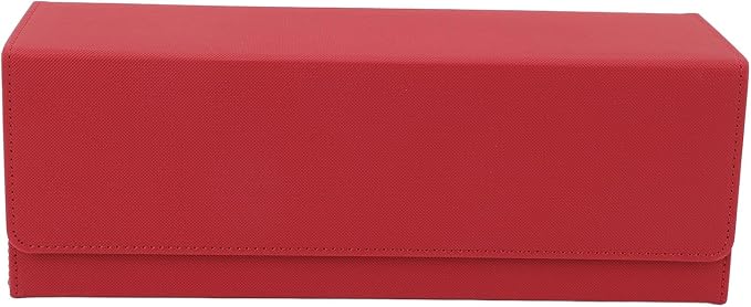 Card Storage Box, PU Leather Magnetic Closure Deck for 400+ Cards with Felt Lining, Elegant Design for Game Tarot Cards Storage (Red)