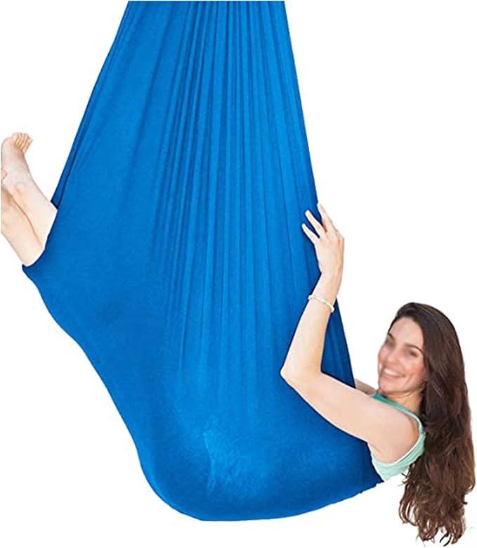 Kids Nylon Swing Hammock Indoor with Special Needs Elastic Parcel Steady Seat Swing Cuddle Hammock for Children Child and Teens Load Up to 200kg (Color : A, Size : 100 x 280 cm (L x W))