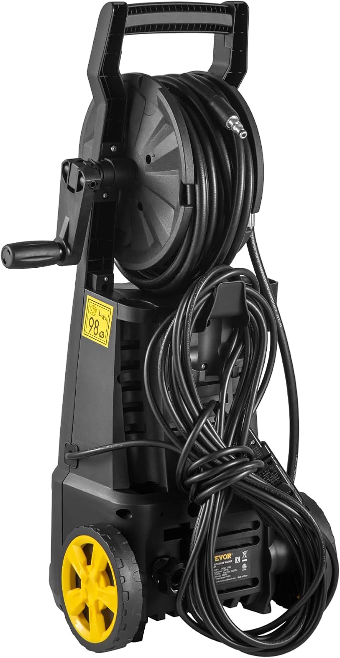 VEVOR Electric Pressure Washer, 2000 PSI 1.76 GPM, Portable Cleaner with 30ft Hose Reel, Foam Cannon & 5 Nozzles for Cars, Patios, Fences - ETL Listed