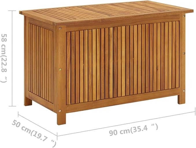 BaraSh Patio Storage Box Deck Storage Box Outdoor Storage Cabinet Waterproof Storage Containers Storage Outdoor 35.4"x19.7"x22.8" Solid Acacia Wood