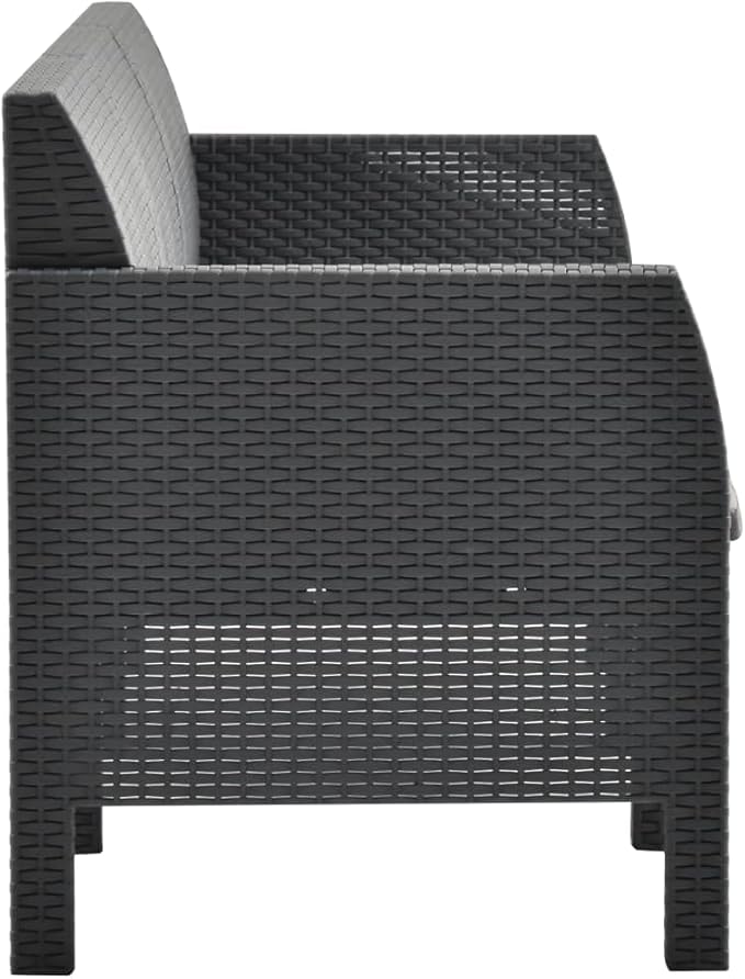 Patio Lounge Set with Cushions,Outdoor Conversation Furniture Sets,Outdoor Furniture Sets,for Lawn,Garden,Backyard,2 Piece PP Rattan Anthracite