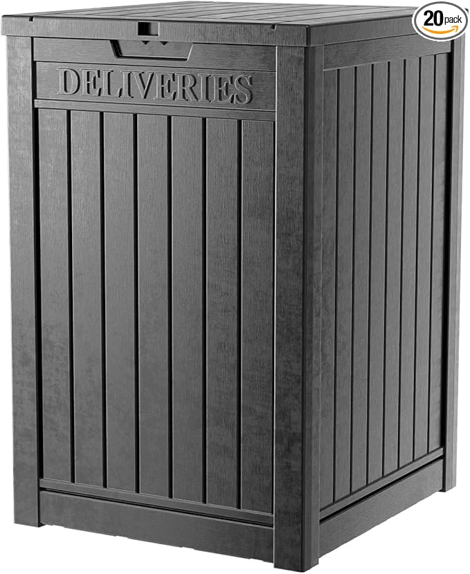 EFU Large Package Delivery Box,Storage Box with Lockable Secure,Double-Wall Resin Outdoor Package Delivery