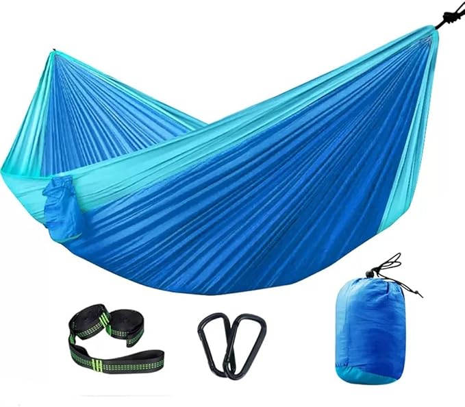 Outdoor Hammock Anti-Rollover Travel Camping Portable Hammock Hanging Chair Outdoor Portable Camping Travel Equipment (Color : Blue, Size : 300 * 200cm)