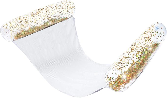 SplashParty Gold Glitter Pool Hammock