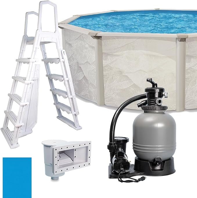 Boulder 15' x 52" ATS+ Easy-Build Steel Above Ground Swimming Pool Kit by WaterThat