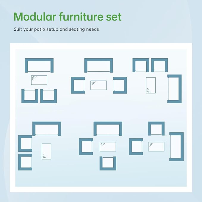 PayLessHere Outdoor Furniture Set 4Pc Modular Patio Furniture Set Water Resistant Conversation Set with 3 Rattan Chairs 1 Tempered Glass Topped Table Seat Cushions for Patio Balcony Poolside, Red