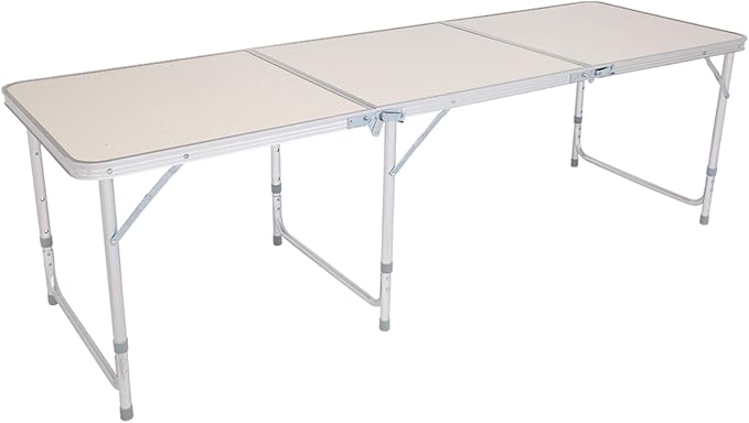 6 FT Folding Portable Aluminum Camping Table, Resistant Table for Indoor, Outdoor, Picnic, Party, Camping