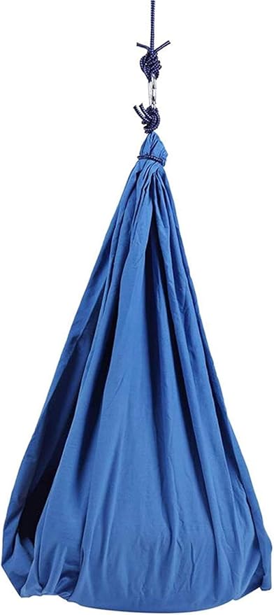Elastic Aerial Yoga Hammock Nylon Hanging Cuddle Swing Seat Therapy Kids Swings for Autism ADHD ADD Indoor Outdoor Children Teens (Color : Blue, Size : 150 x 280 cm)