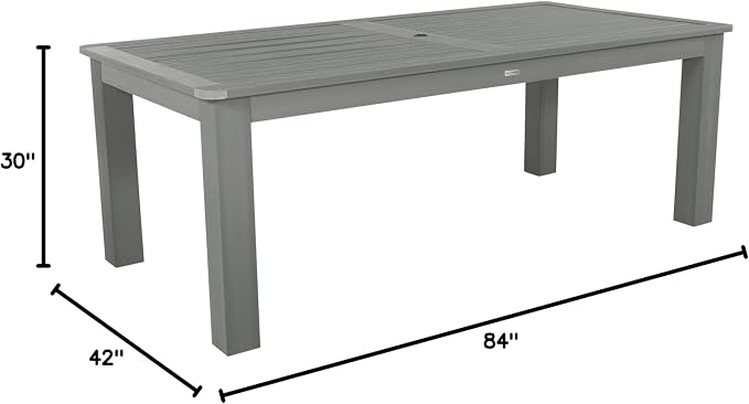 Highwood Rectangular Dining Table, Height, Coastal Teak