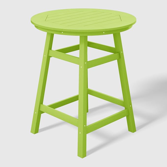 WestinTrends Malibu 5-Piece HDPE Outdoor Patio Dining Bar Bistro Table Set with Counter High Round Bar Stools