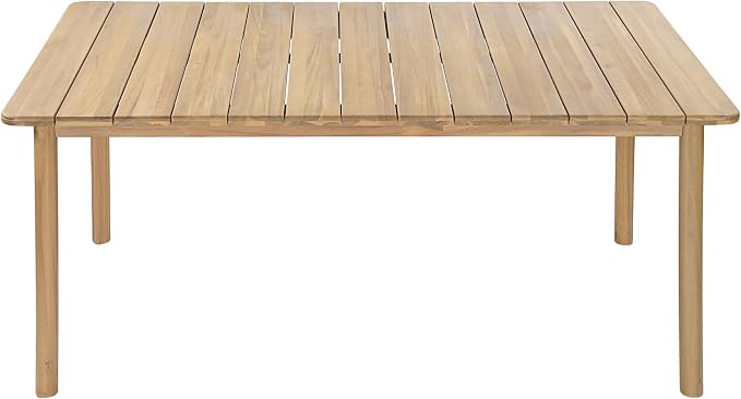 Christopher Knight Home Kegy 67" Patio Acacia Wood Dining Table with Slatted Tabletop, Outdoor Farmhouse Rectangular Dining Room Table for 6 Persons, Outdoor Dining Table for Backyard, Light Teak