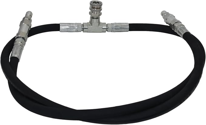 3/8" Siamese Kit, Dual Pressure Washer Connector with Stainless Steel Quick Connects, Check Valves, 6000 PSI Hoses