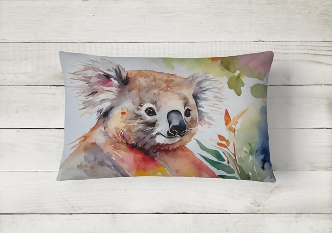 Caroline's Treasures DAC2940PW1216 Koala Throw Pillow Machine Washable, Indoor Outdoor Decorative Pillow for Couch, Bed or Patio, 12HX16W