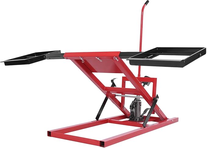 Hydraulic Lift Jack Adjustable Lawn Mower Lift for Lifting and Repairing Maintenance, Garden Tractors, All-Terrain Vehicles-Load 500lbs, 45 * 48.5 * 42in