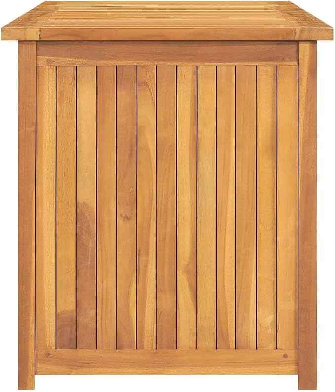Wooden Garden Patio Storage Box with PE Bag, Deck Storage Container Box for Patio Cushions and Gardening Tools, 78.7"x19.7"x21.7" Solid Wood Teak