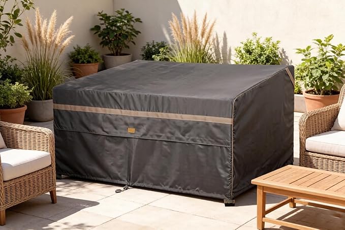 Heavy Duty Waterproof Outdoor Patio Loveseat Sofa Cover UV Resistant Patio Furniture Covers 3 Seater 85" W X 37" D X 33" H Dark Grey